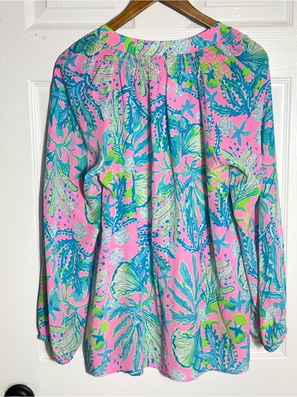 Lilly Pulitzer Elsa 100% Silk Blouse Top Size Large - Picture 3 of 6
